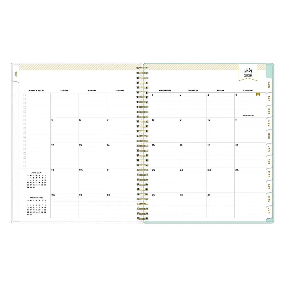 Planning Calendar DD Secret Garden Mint PP 8.5x11 AY26–27 W/M