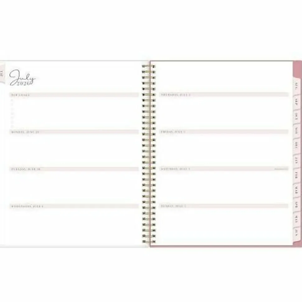 Planning Calendar RP Peony PP 8.5x11 AY26–27 Weekly/Monthly