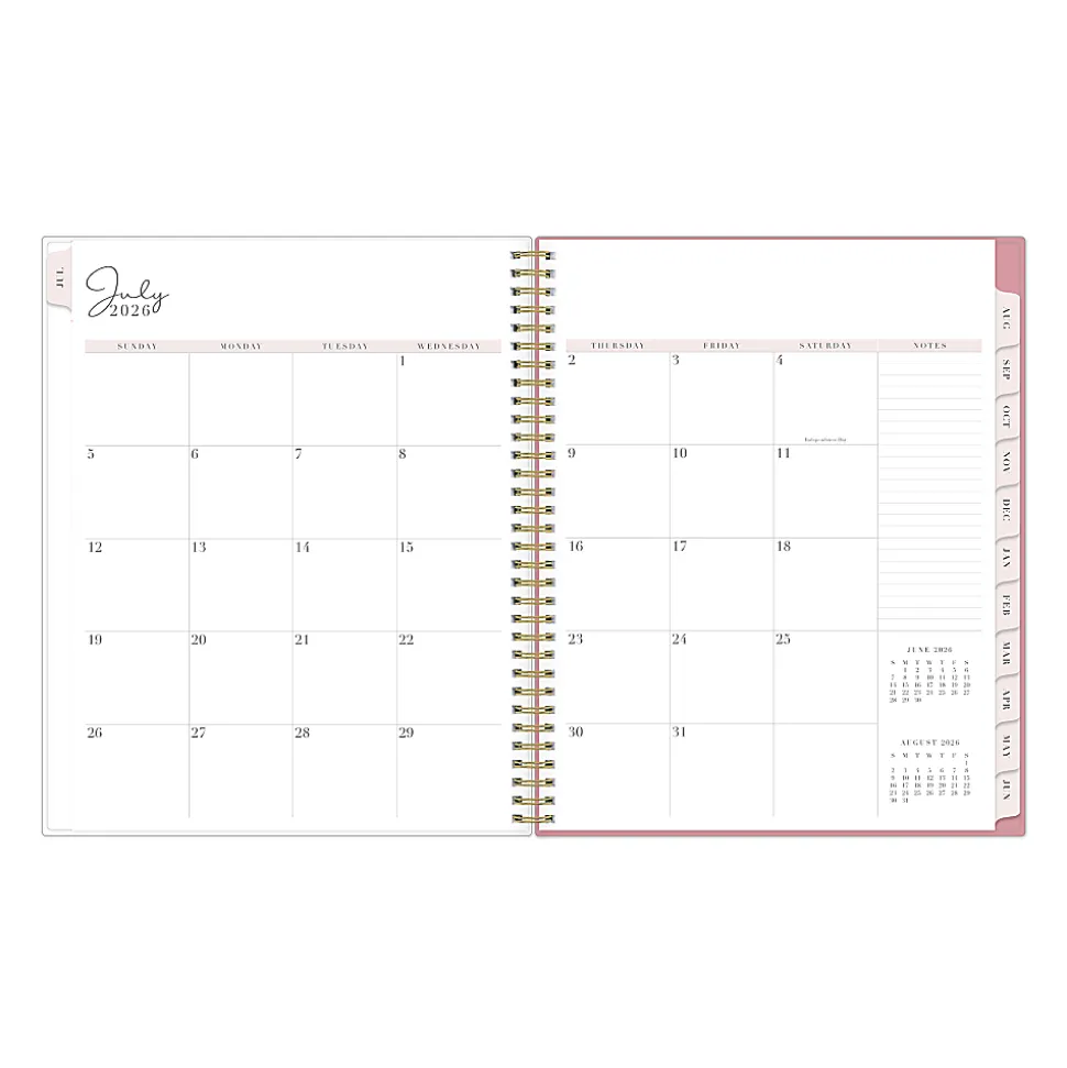 Planning Calendar RP Peony PP 8.5x11 AY26–27 Weekly/Monthly