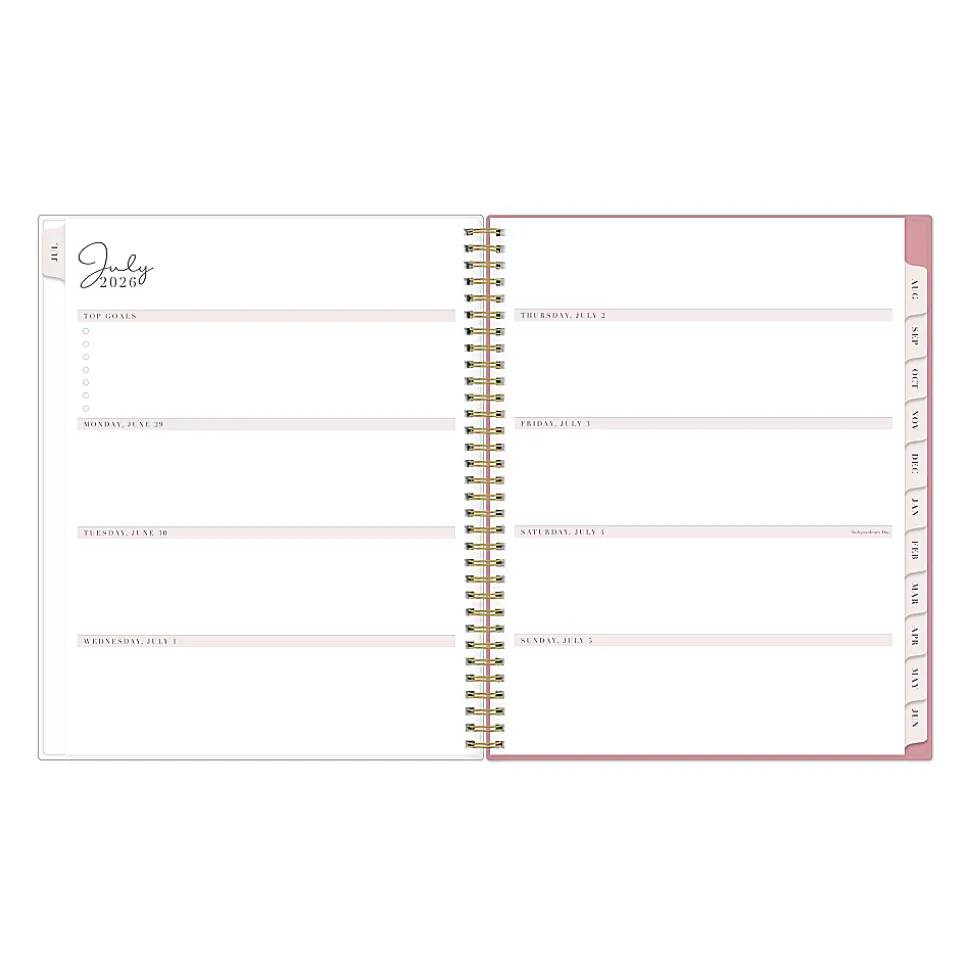 Planning Calendar RP Peony PP 8.5x11 AY26–27 Weekly/Monthly