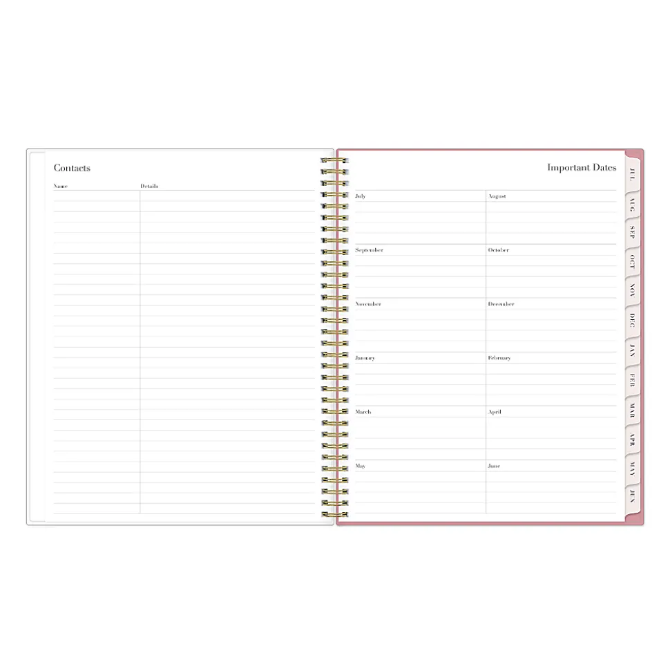 Planning Calendar RP Peony PP 8.5x11 AY26–27 Weekly/Monthly