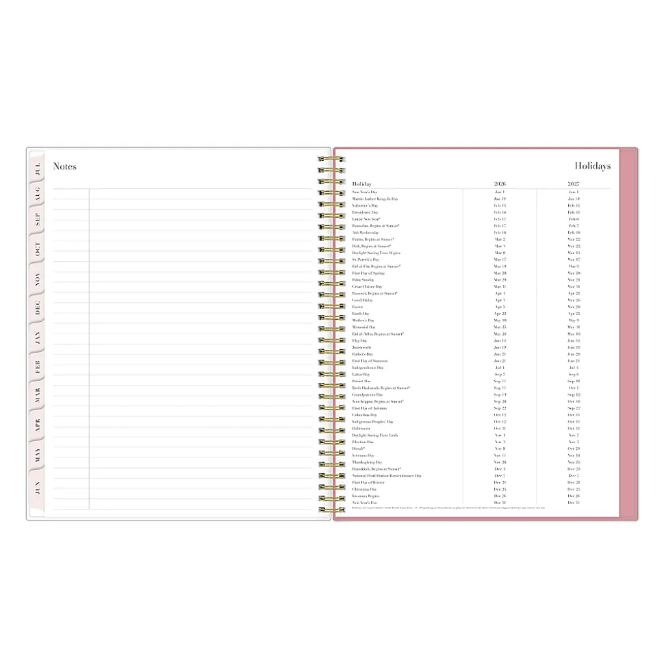 Planning Calendar RP Peony PP 8.5x11 AY26–27 Weekly/Monthly