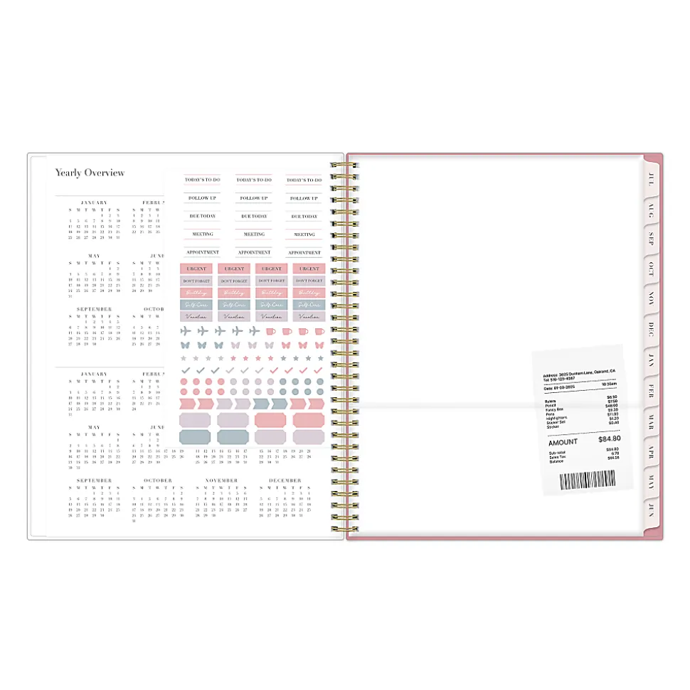 Planning Calendar RP Peony PP 8.5x11 AY26–27 Weekly/Monthly