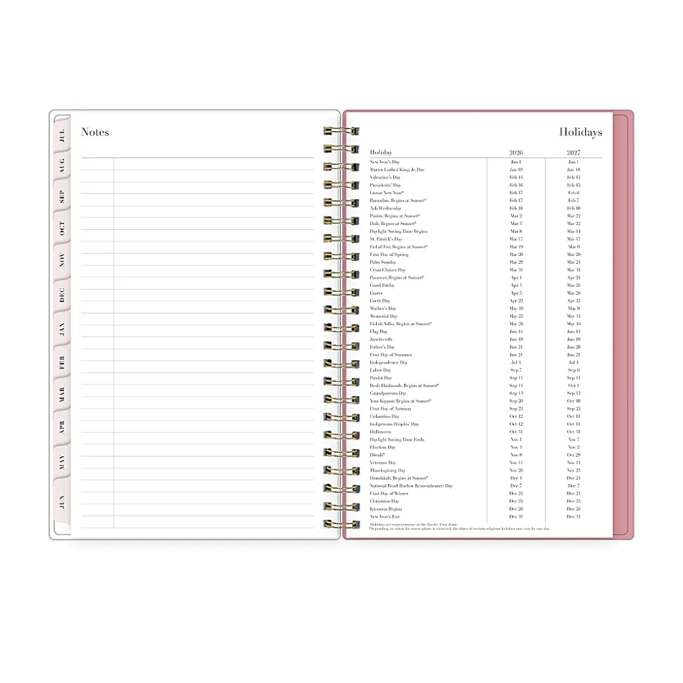 Planning Calendar RP Peony PP 5x8 AY26–27 Weekly/Monthly