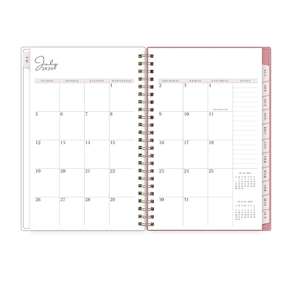 Planning Calendar RP Peony PP 5x8 AY26–27 Weekly/Monthly