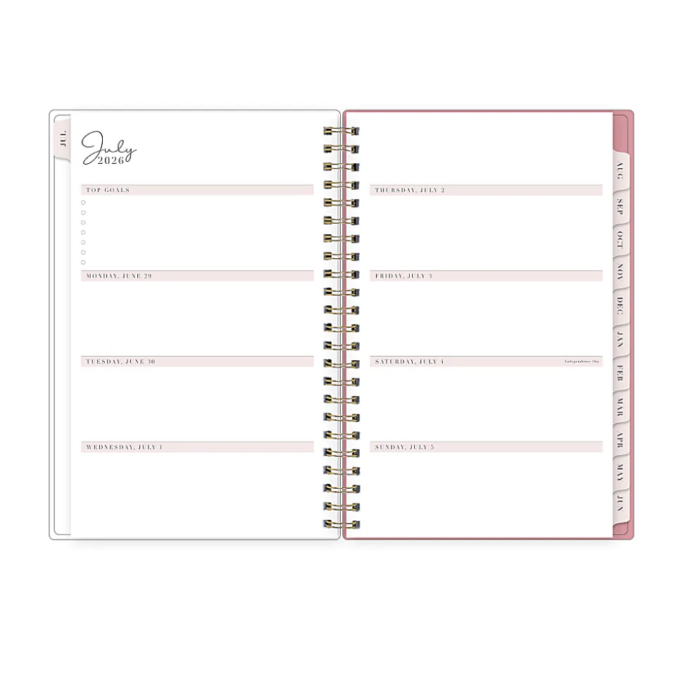 Planning Calendar RP Peony PP 5x8 AY26–27 Weekly/Monthly