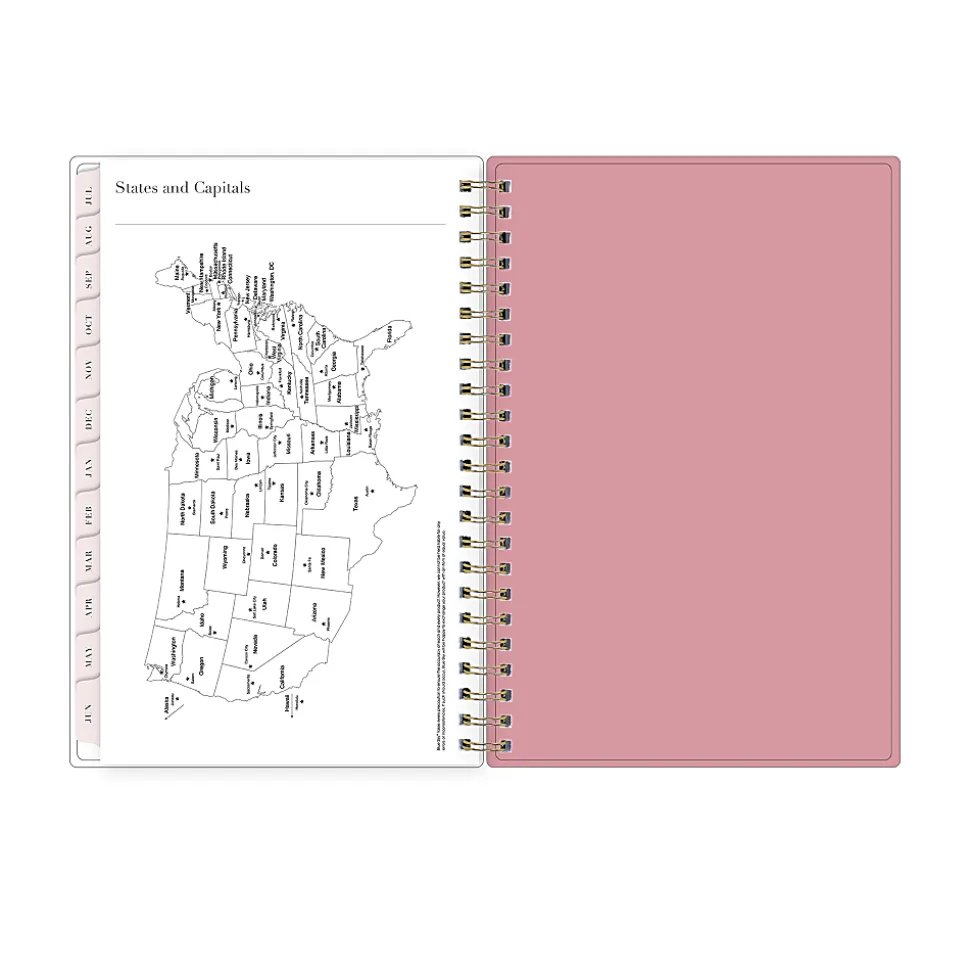 Planning Calendar RP Peony PP 5x8 AY26–27 Weekly/Monthly