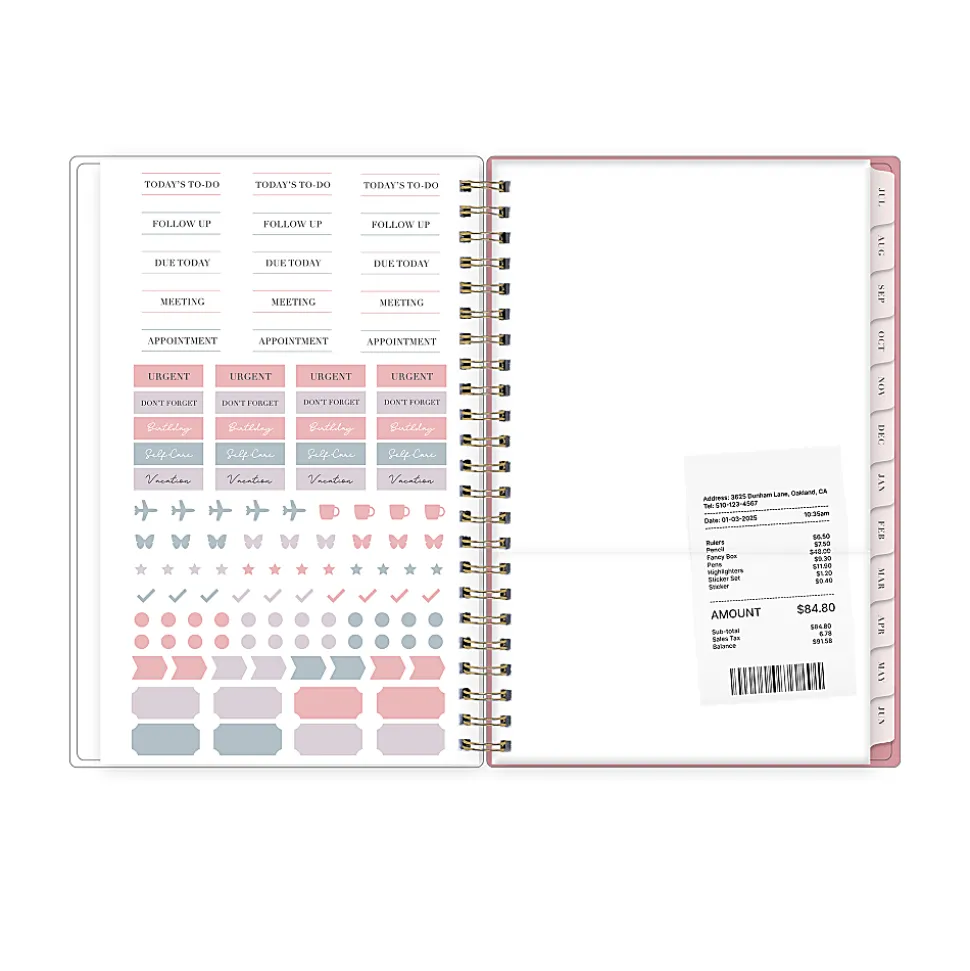 Planning Calendar RP Peony PP 5x8 AY26–27 Weekly/Monthly