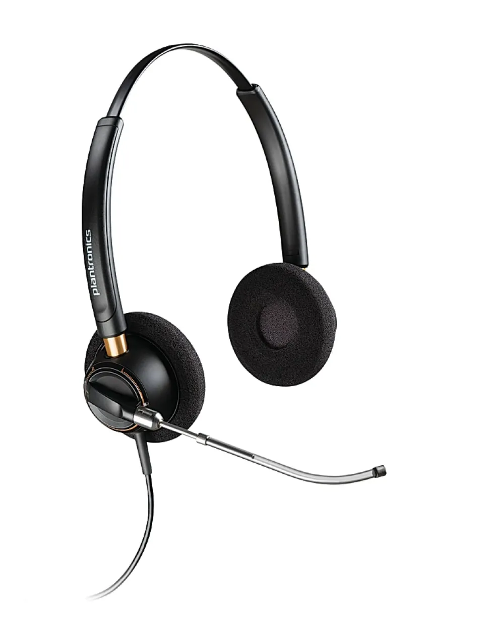 Plantronics® EncorePro Binaural Over-The-Head Headset, HW520V, Black, 89436-01