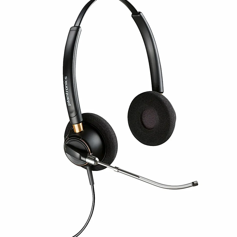 Plantronics® EncorePro Binaural Over-The-Head Headset, HW520V, Black, 89436-01