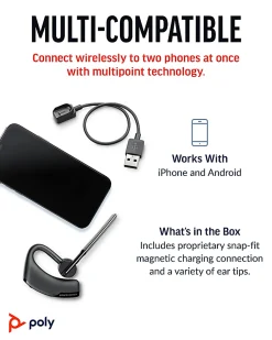 Plantronics® Voyager Legend Wireless Bluetooth® Over The Ear Headset, Black