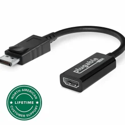 Plugable Active DisplayPort to HDMI Adapter - Connect any DisplayPort-Enabled PC or Tablet to an HDMI Enabled Monitor, TV or Projector  - DPHDMI