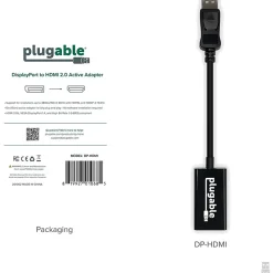 Plugable Active DisplayPort to HDMI Adapter - Connect any DisplayPort-Enabled PC or Tablet to an HDMI Enabled Monitor, TV or Projector  - DPHDMI