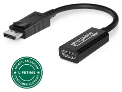 Plugable Active DisplayPort to HDMI Adapter - Connect any DisplayPort-Enabled PC or Tablet to an HDMI Enabled Monitor, TV or Projector  - DPHDMI