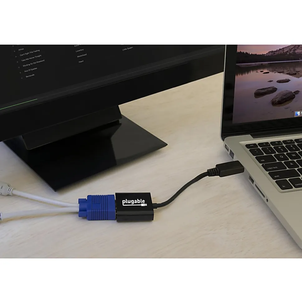 Plugable DisplayPort to VGA Adapter - Active DP/DP to VGA Converter - Compatible with Desktops, Projectors, PC with DP - DPMVGAF