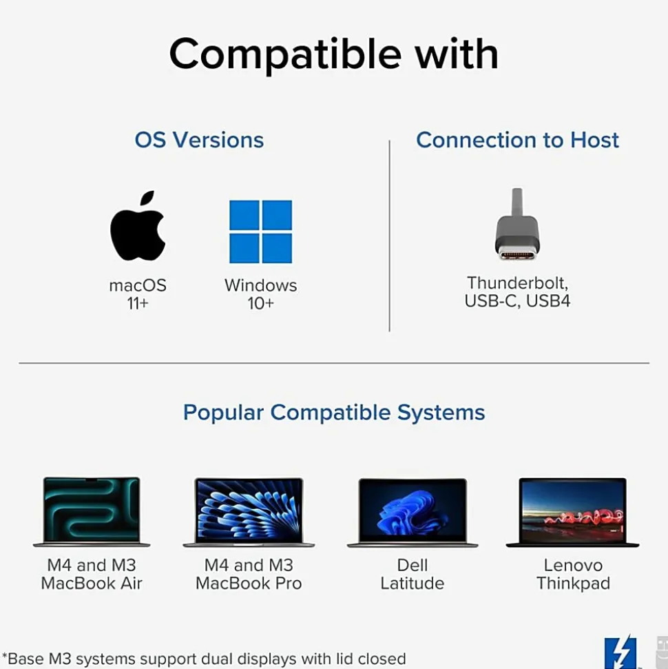 Plugable 16-in-1 Thunderbolt 4 Dock with 100W Charging, 4K Quad Monitor Setup - TBT4UDZ