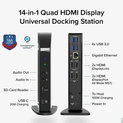 Plugable Plugable USB-C Quad HDMI Docking Station - - UD3900C4