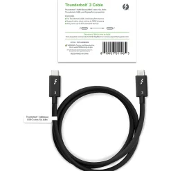 Plugable Thunderbolt 3 Cable 40Gbps Supports 100W (20V, 5A) Charging, 2.6ft / 0.8m, TBT340G80CM