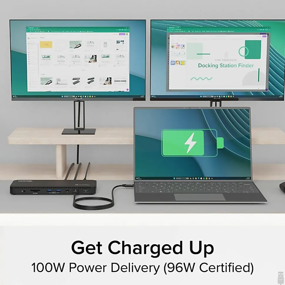 Plugable Thunderbolt 4 Dock with 100W Charging, Thunderbolt Certified - Laptop Docking Station Dual Monitor Single 8K or Dual 4K HDMI - TBT4UD5