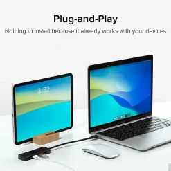 Plugable USB C to USB Adapter Hub, 4 Port USB 3.0 Hub, USB Splitter - USBCHUB4A