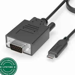 Plugable USB C to VGA Cable - Connect Your USB-C or Thunderbolt 3 Laptop to VGA Displays up to 1920x1080@60Hz - Plugable USB C to VGA Cable