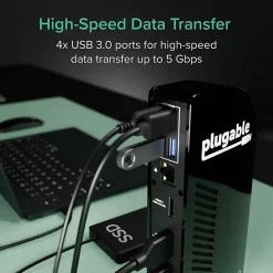 Plugable USB-C Triple Display Docking Station with Charging Support Power Delivery - UDULTCDL