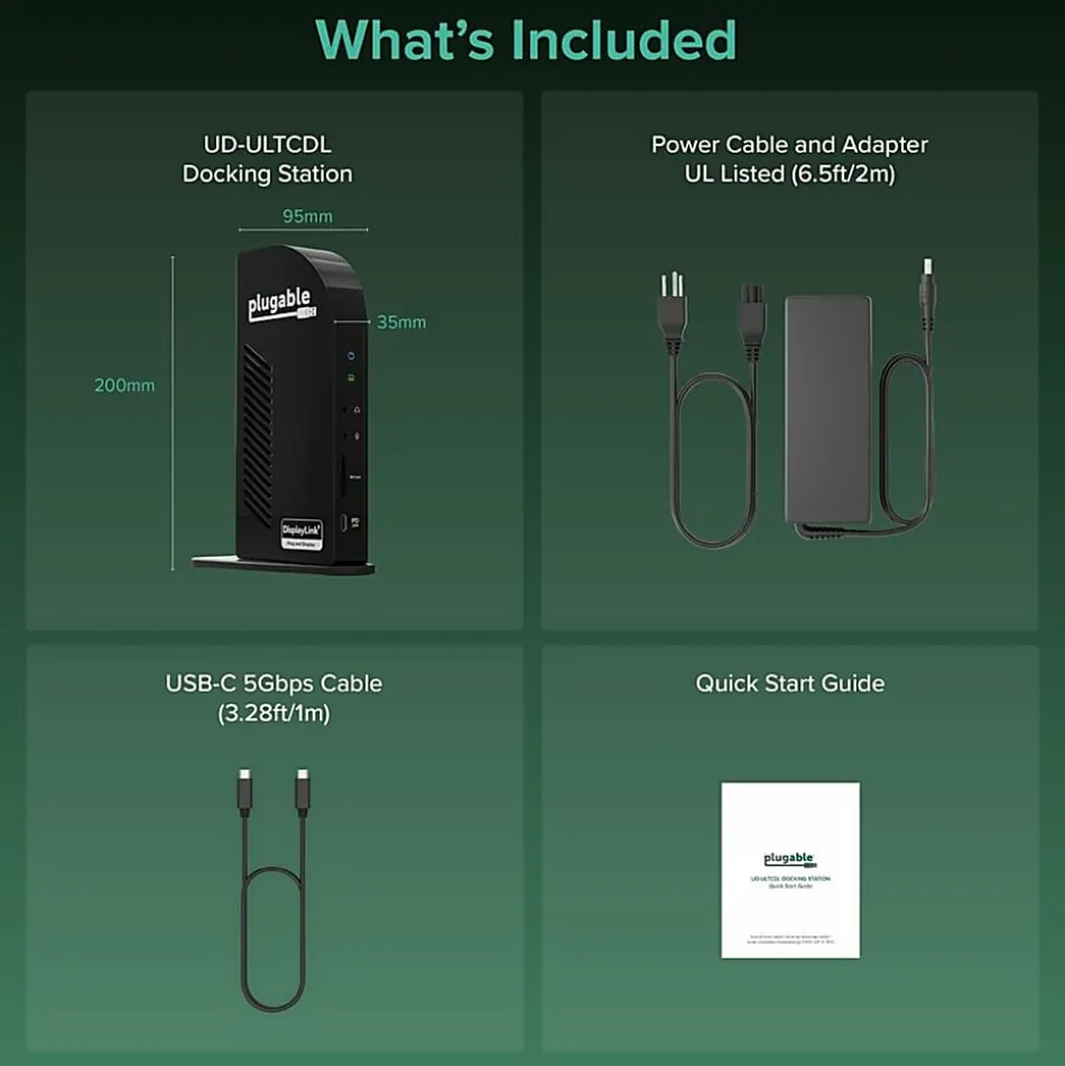 Plugable USB-C Triple Display Docking Station with Charging Support Power Delivery - UDULTCDL