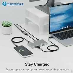 Plugable USB4 Hub 5-in-1 Thunderbolt 4 Hub With 60W Charging, Single 8K Or Dual 4K Display