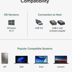 Plugable WiFi 6 USB WiFi Adapter for Desktop PC and Laptops, AX1800 USB 3.0 and USB C - Wireless Adapter with 2.4 GHz + 5GHz Dual Band Connection