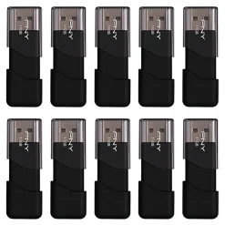 PNY Attache 3 USB 2.0 Flash Drives, 16GB, Black, Pack Of 10 Flash Drives
