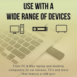 PNY Attaché 3 USB 2.0 Flash Drives, 128GB, Black, Pack Of 5 Drives