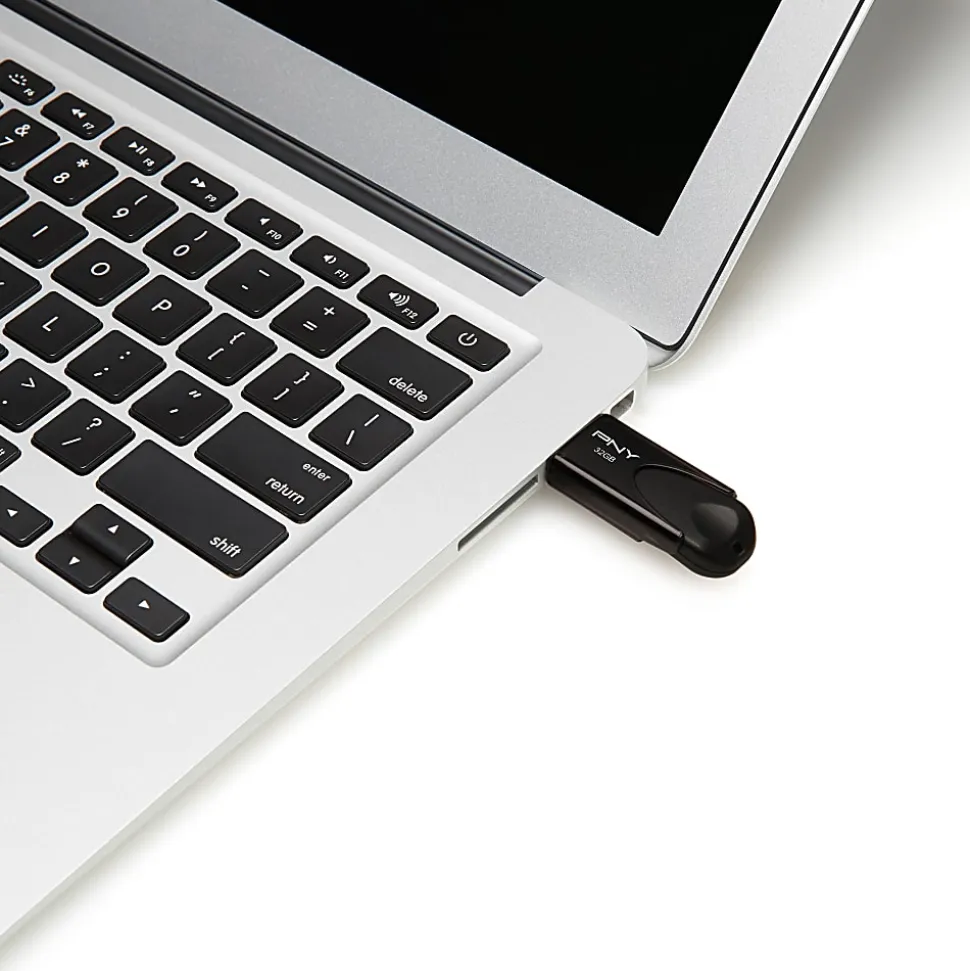 PNY Attaché 4 USB 2.0 Flash Drives, 32GB, Black, Pack Of 5 Drives