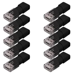 PNY Attaché 3 USB 2.0 Flash Drives, 64GB, Black, Pack Of 10 Drives