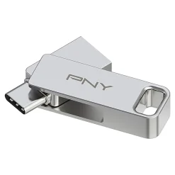 PNY DUO LINK USB 3.2 Type-C Dual Flash Drives, 128GB, Silver