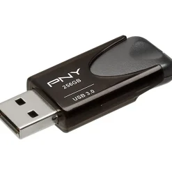 PNY Elite Turbo Attaché 4 USB 3.2 Flash Drive, 256GB, Dark Gray