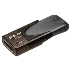 PNY Elite Turbo Attaché 4 USB 3.2 Flash Drive, 256GB, Dark Gray