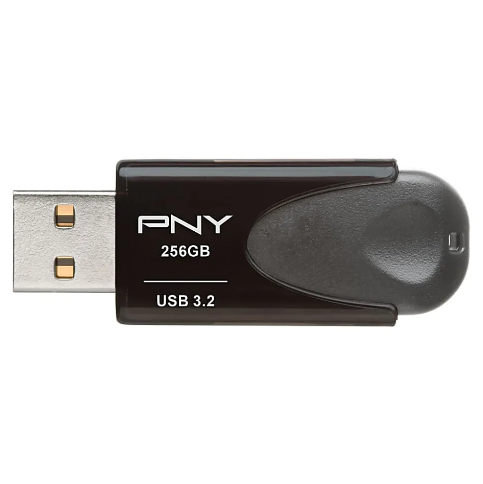 PNY Elite Turbo Attaché 4 USB 3.2 Flash Drive, 256GB, Dark Gray