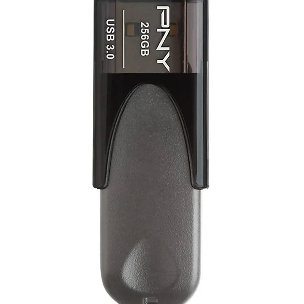 PNY Elite Turbo Attaché 4 USB 3.2 Flash Drive, 256GB, Dark Gray