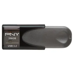 PNY Elite Turbo Attaché 4 USB 3.2 Flash Drive, 256GB, Dark Gray