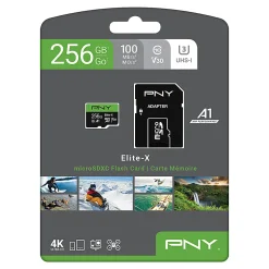 PNY Elite-X Class 10 U3 V30 microSDXC Flash Memory Card, 256GB