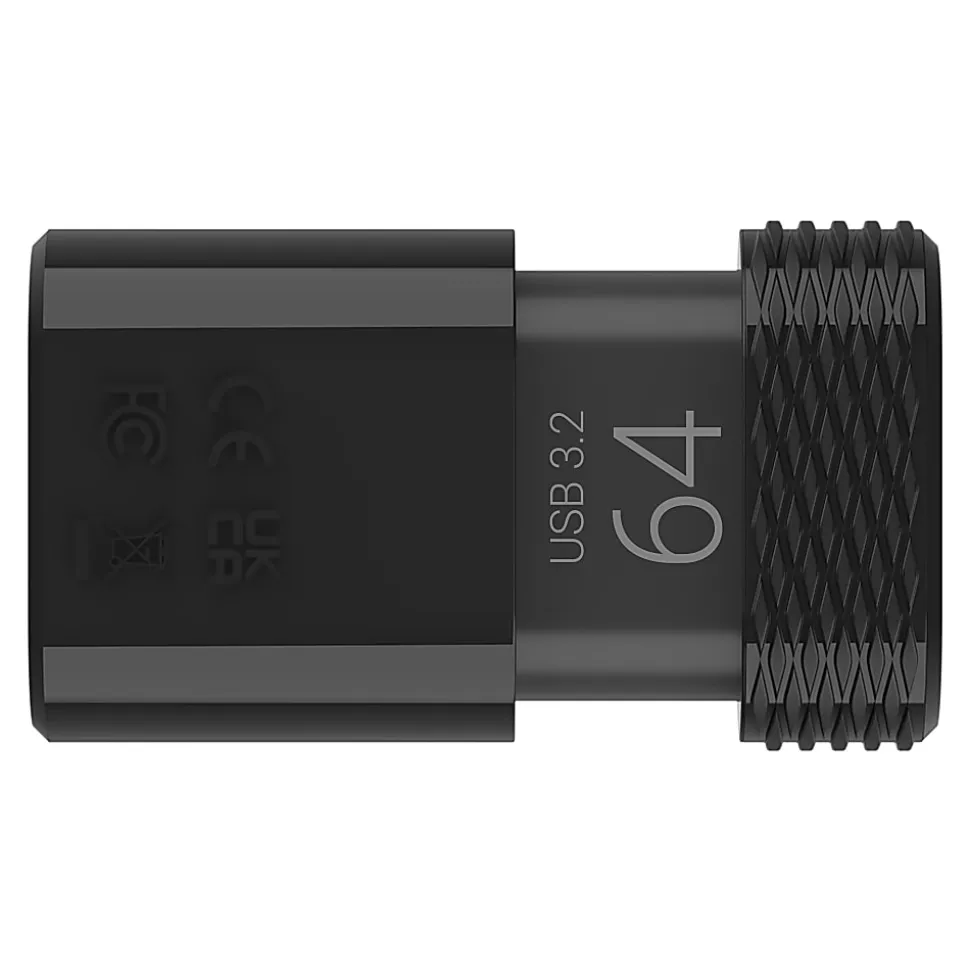 PNY Elite-X Fit Type-C USB 3.2 Flash Drive, 64GB, Black