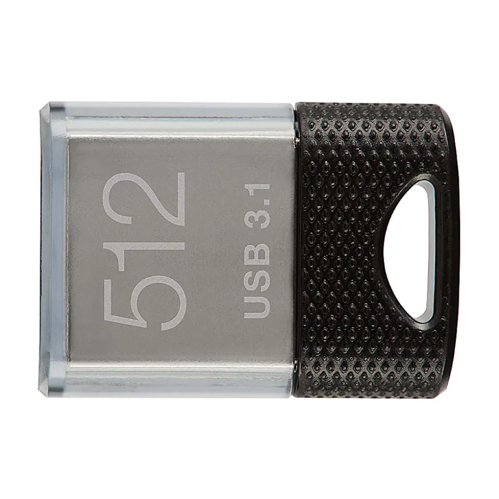 PNY Elite-X Fit USB 3.1 Flash Drive, 512GB, Black/Gray - 200MB/s