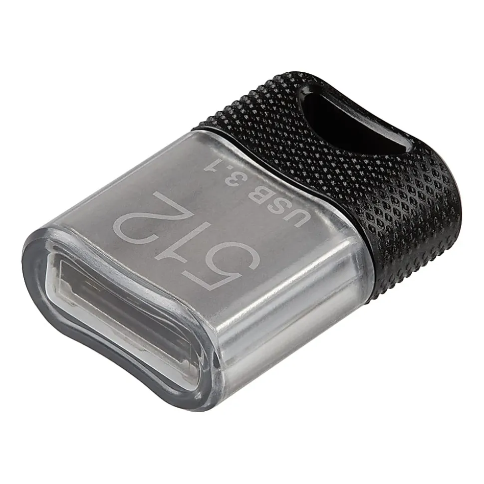 PNY Elite-X Fit USB 3.1 Flash Drive, 512GB, Black/Gray - 200MB/s