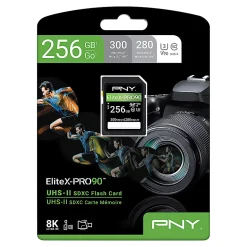 PNY EliteX-PRO90 Class 10 U3 V90 UHS-II SDXC Flash Memory Card, 256GB
