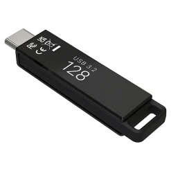PNY Elite-X Type-C USB 3.2 Gen 1 Flash Drive, 128GB, Black