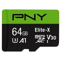 PNY 64GB Elite-X Class 10 U3 V30 microSDXC Flash Memory Card