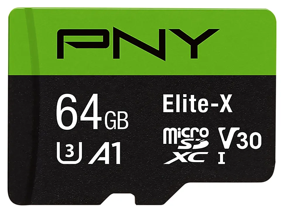 PNY 64GB Elite-X Class 10 U3 V30 microSDXC Flash Memory Card