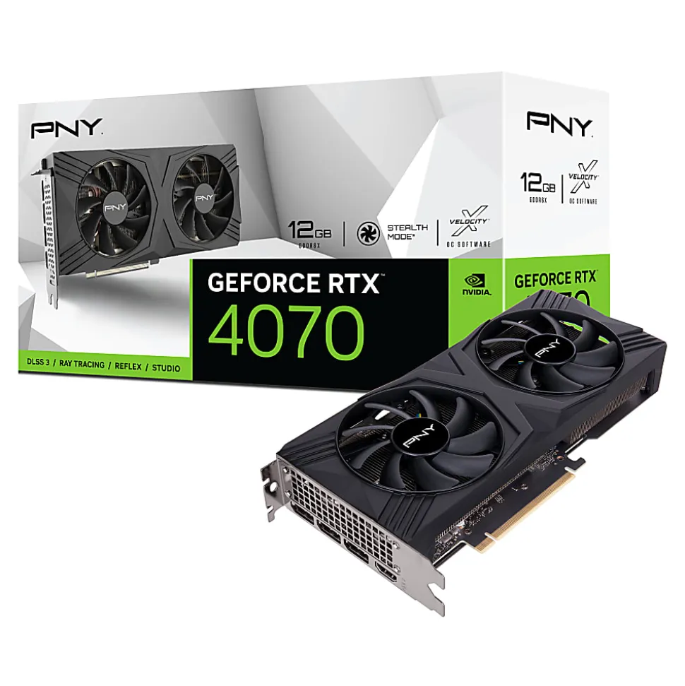 PNY GeForce RTX™ 4070 12GB GDDR6X PCI Express VERTO Dual-Fan Graphics Card DLSS 3