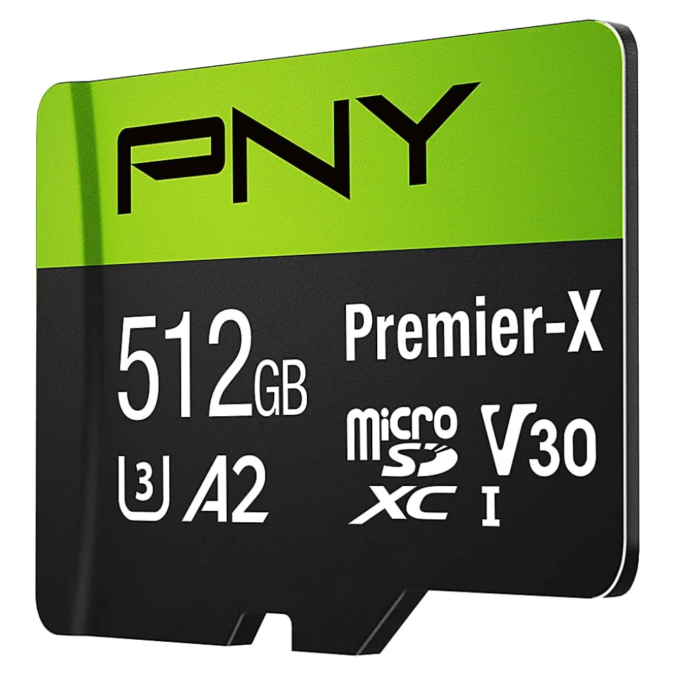 PNY Premier-X Class 10 U3 V30 100 Mbps microSDXC Flash Memory Card, 512GB