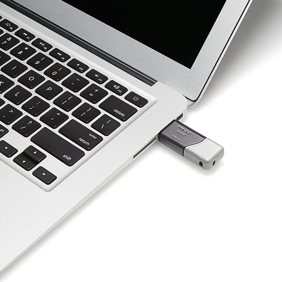 PNY® Turbo Attaché 3 USB 3.2 Flash Drive, 512GB, Silver